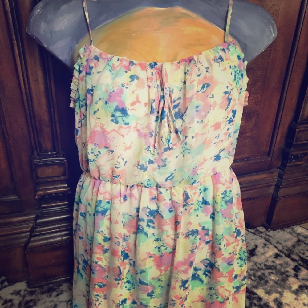 Anthropologie splatter chiffon garden party dress